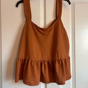 a.n.a Rust Orange Peplum Tank Top